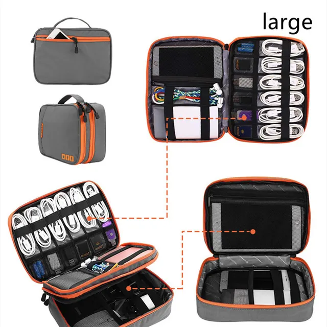 USB Portable Travel Digital Storage iPad Gadget Organizer Cables Electronic Mobile Charger Disk Carry Data Flash Bag Headset 3