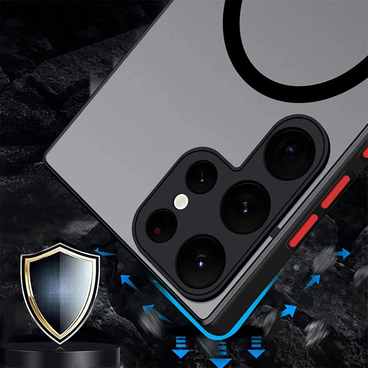 Carcasă rezistentă la șocuri, cu aspirație magnetică, rezistentă la căderi, suportă încărcare wireless pentru Samsung Galaxy S24 S23 S22 S21 Ultra PLUS_voghion.com
