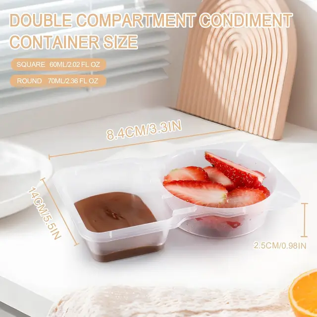 Contenitori per snack riutilizzabili con coperchi Confezione per snack con doppio scomparto da 20 pezzi Confezione per snack per il controllo delle porzioni per pasti in movimento da campeggio 2