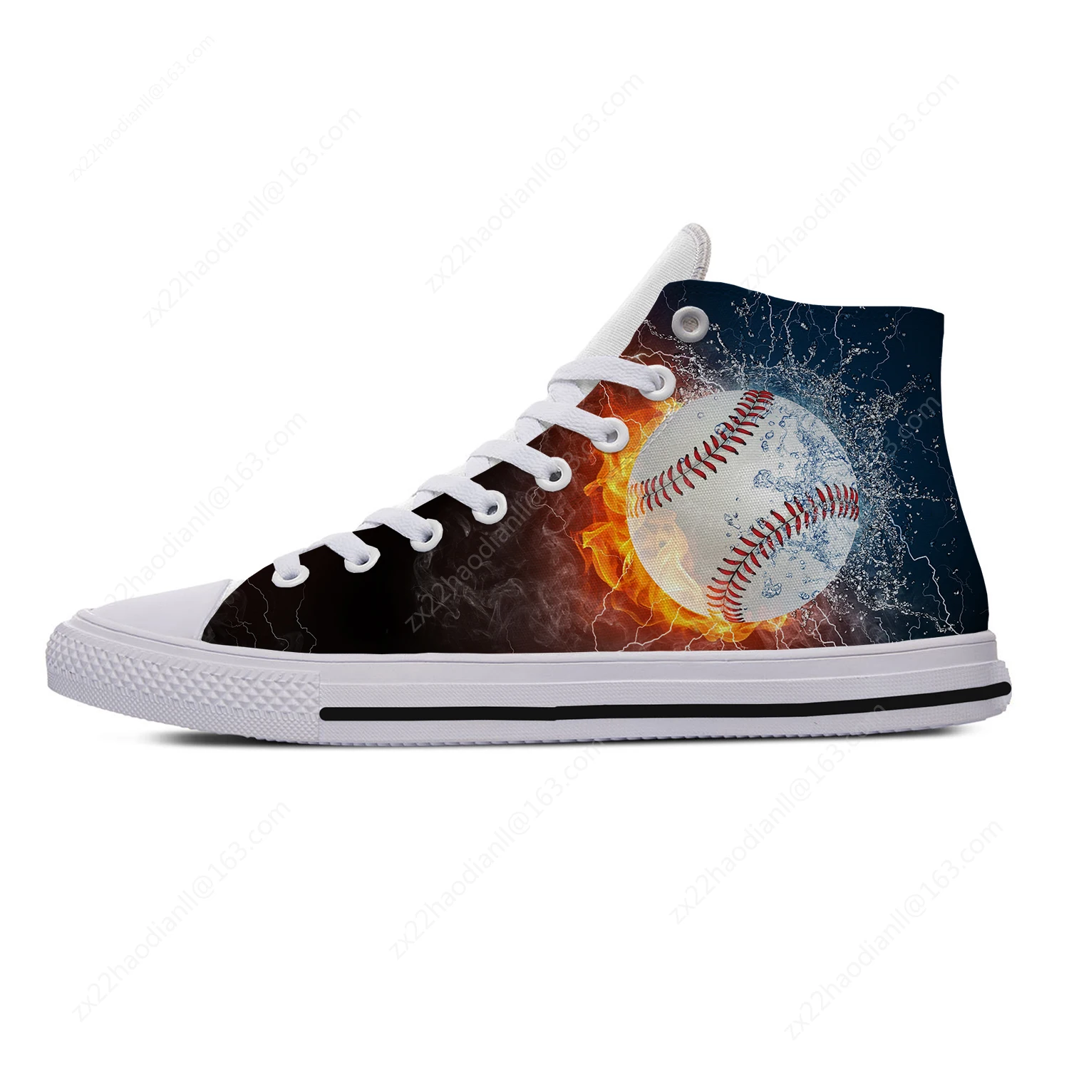 Baseball Pattern High Top Sneakers Mens Womens Teenager Fashion Casual Shoes Canvas Running Shoes 3D Print  Lightweight shoe