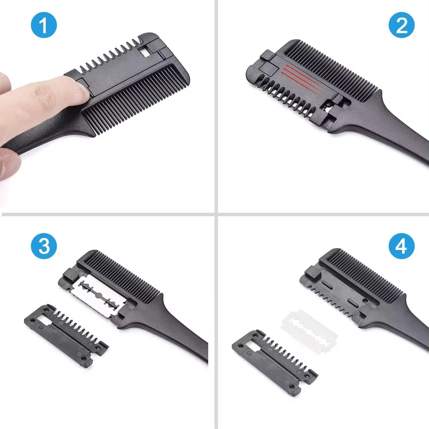 Thinning Comb Old-fashioned Clipper Hair Portable Hair Stainless Steel Double Edge Blade Salon Home Use Self Cutting Bang Tools
