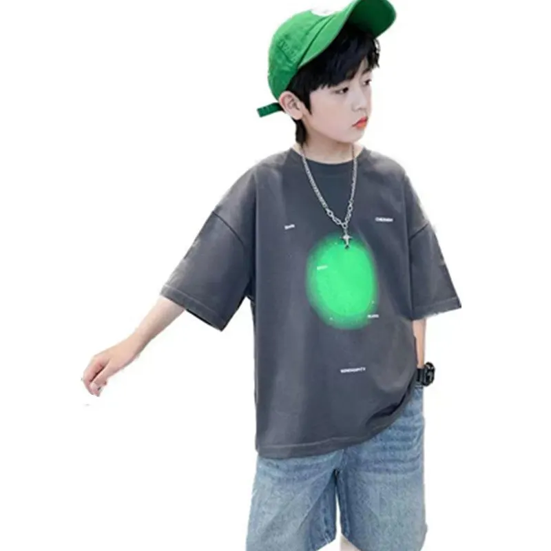 

Boys Short Sleeve Tshirt Summer 2023 New Casual Style Sport Children's T-Shirt 100% Cotton Loose Tees Clothes Tops for Kids Teen