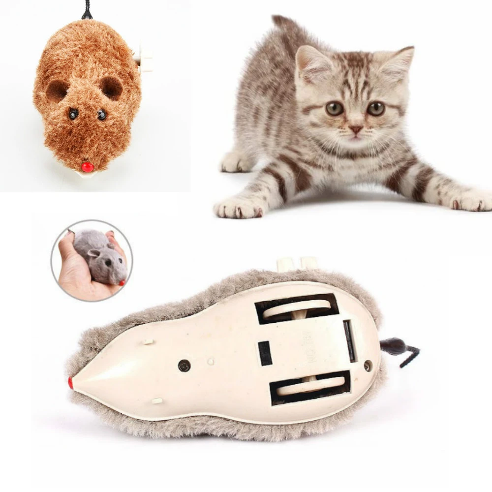Hot Creative Funny Clockwork Spring Power Plush Mouse Toy Cat Dog Playing Toy Mechanical Accessories Cats Toys  Pet Toy shark dog toy