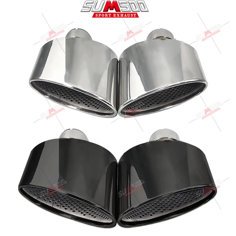 1 Pair Car Exhaust Tip For Audi A4 A5 A6 A7 UP TO RS4 RS5 RS6 RS7 Muffler Tip Tailpipe 304 Stainless Steel Exhaust Pipe