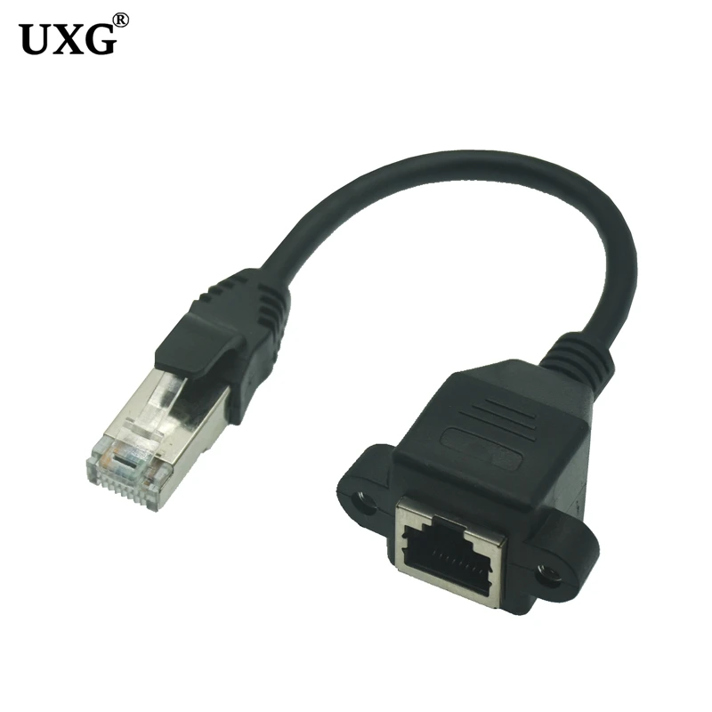 암-수 이더넷 LAN 네트워크 연장 케이블, 나사 패널 마운트 포함, Cat 5 RJ45, 30cm, 60cm, 100cm, 150cm, 2m, 3m, 5 m, 10m