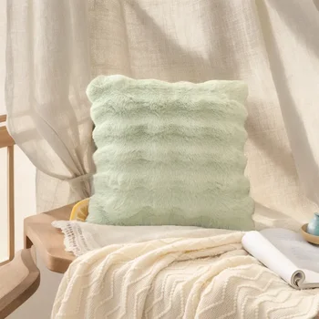 Winter Bubble Velvet Plush Cushion Covers Solid Color Velvet Embroidered Jacquard Pillowcase 45x45cm Decorative Pillows for Sofa 1