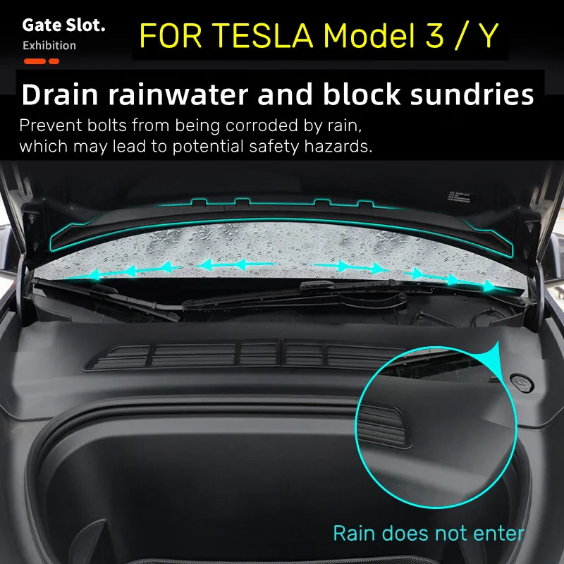 For Tesla Model Y Model 3 2022-2016 Rubber Weather Cowl Front Hood Water  Strip Seal Protector Guard Dust Proof Strip - AliExpress
