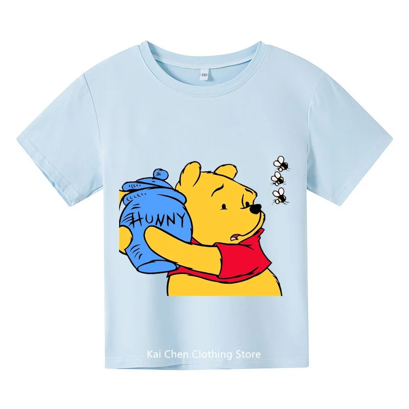 Winnie Pooh Cute Children Tuta Abbigliamento Estivo Cartoon Fashion Baby Boys T-Shirt A Maniche Corte