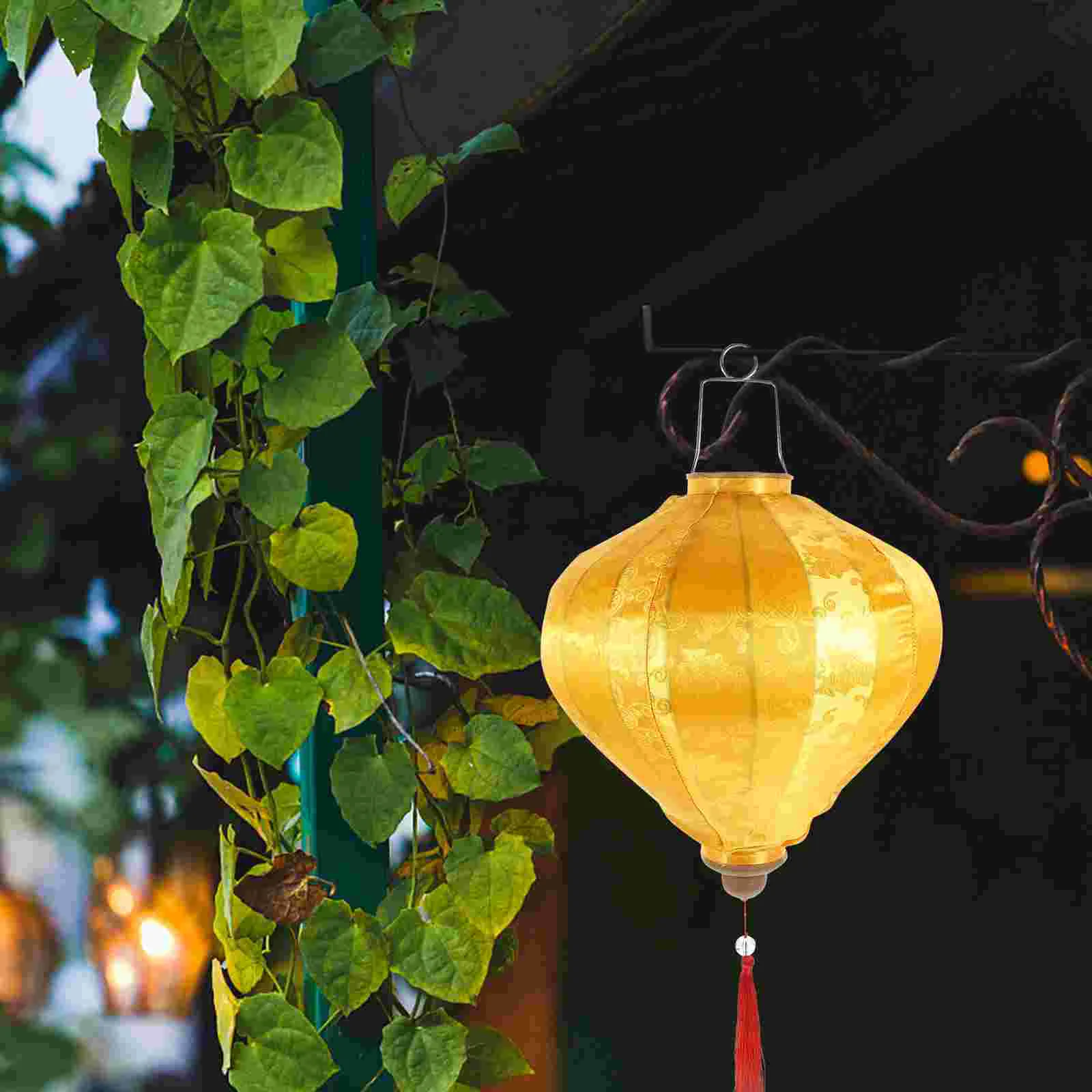 

Вьетнамский Китайский Японский шелк Hoian Восточная кисточка овальные суши бар Лунный Новый год желтый