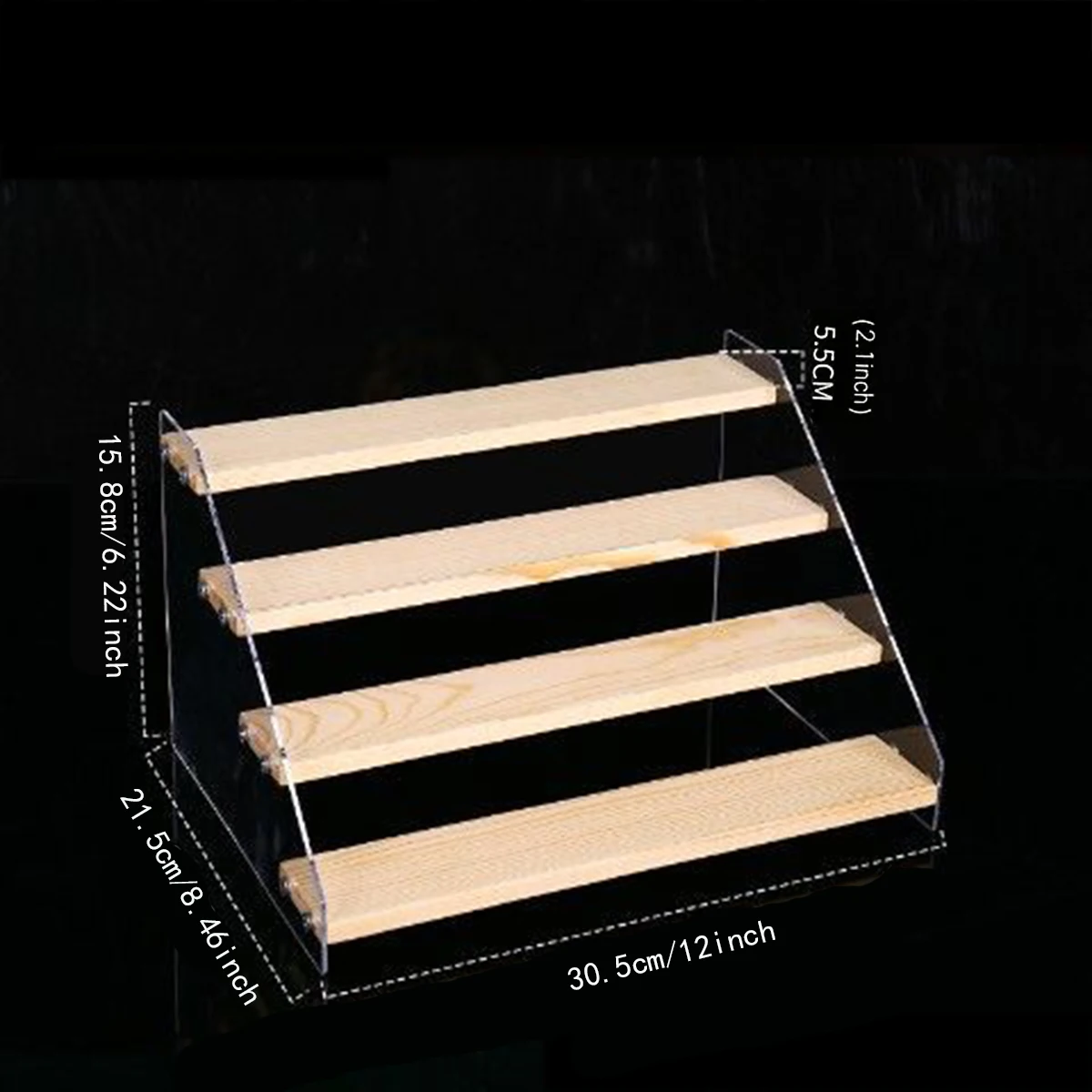아크릴 및 목재 디스플레이 랙, 향수 안경, 화장품, 인형, 액션 피규어, 주방 정리함 위트, 3 4 티어, 1 개