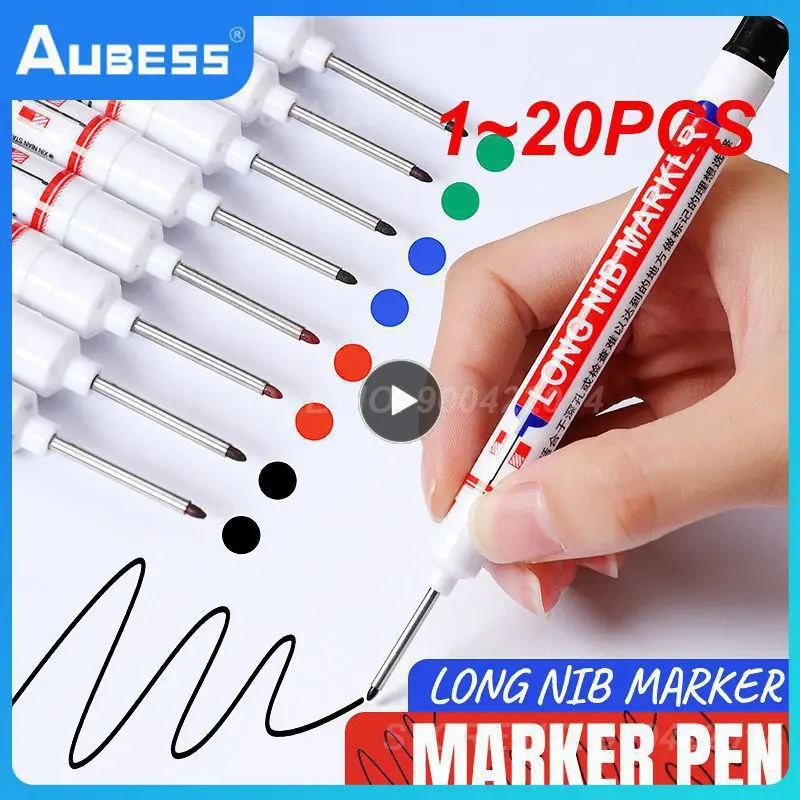 

1 ~ 20 шт. 20 мм длинные маркеры для ванной комнаты Деревообработка украшение многофункциональные маркеры с глубоким отверстием красные/черные/синие/зеленые/белые