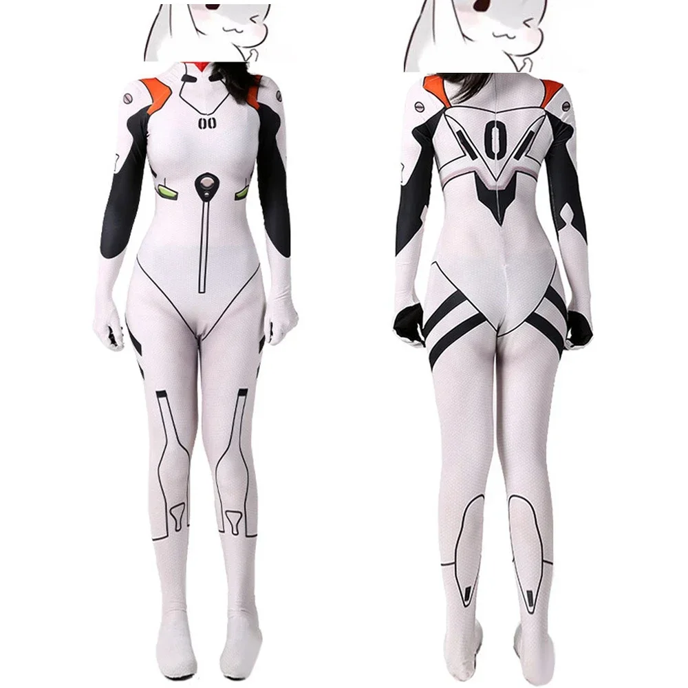 

Superhero AYANAMI REI Costume Cosplay Spandex Jumpsuit Bodysuit Disfraces De Halloween Costume AYANAMI REI Zentai Suit For Adult