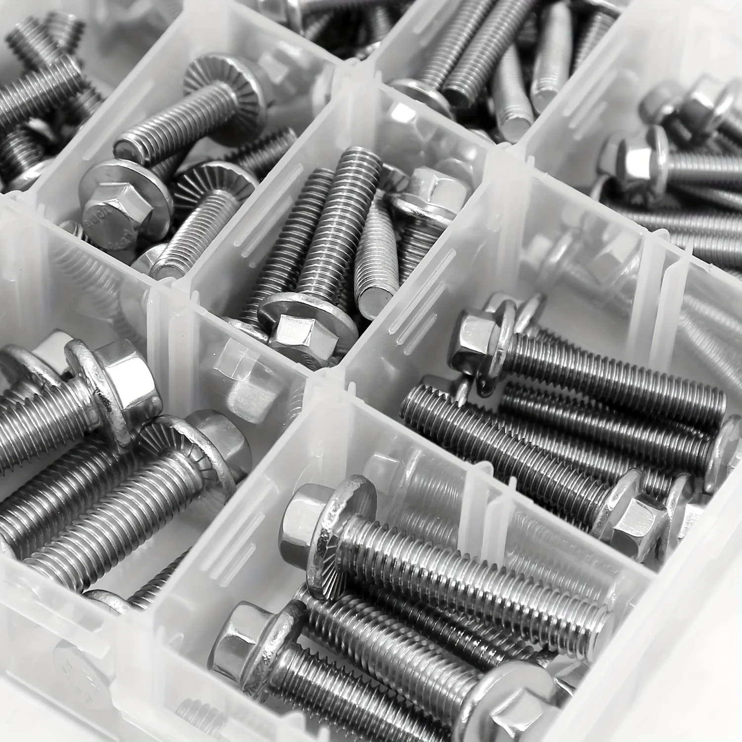 240PCS M5 M6 M8 Flanged Bolts and Nuts Kit, Stainless Steel 304 Metric Flanged Hex Screws Nuts Includes 14 Most Common Sizes