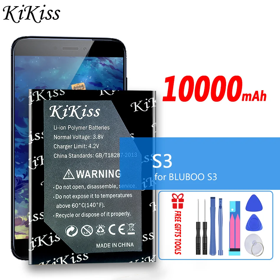 

10000mAh KiKiss Battery S 3 for BLUBOO S3 Mobile Phone Batteries