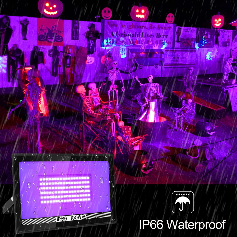 100W UV Blacklight Buis, 104 LEDs Bar Accessoires Lamp Met 1,5 M netsnoer Plug en Schakelaar, Aluminium Licht voor Neon Kleur, Body Kleur, Halloween, Podium, Party Deco