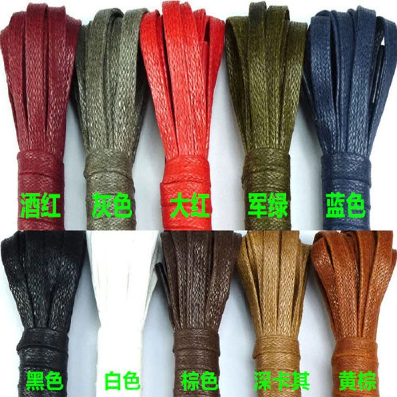 

Waxing Oblate Shoelace Wide0.7cmLeather shoe lace Casual Leather Shoe Lace High Top Martin Shoelaces