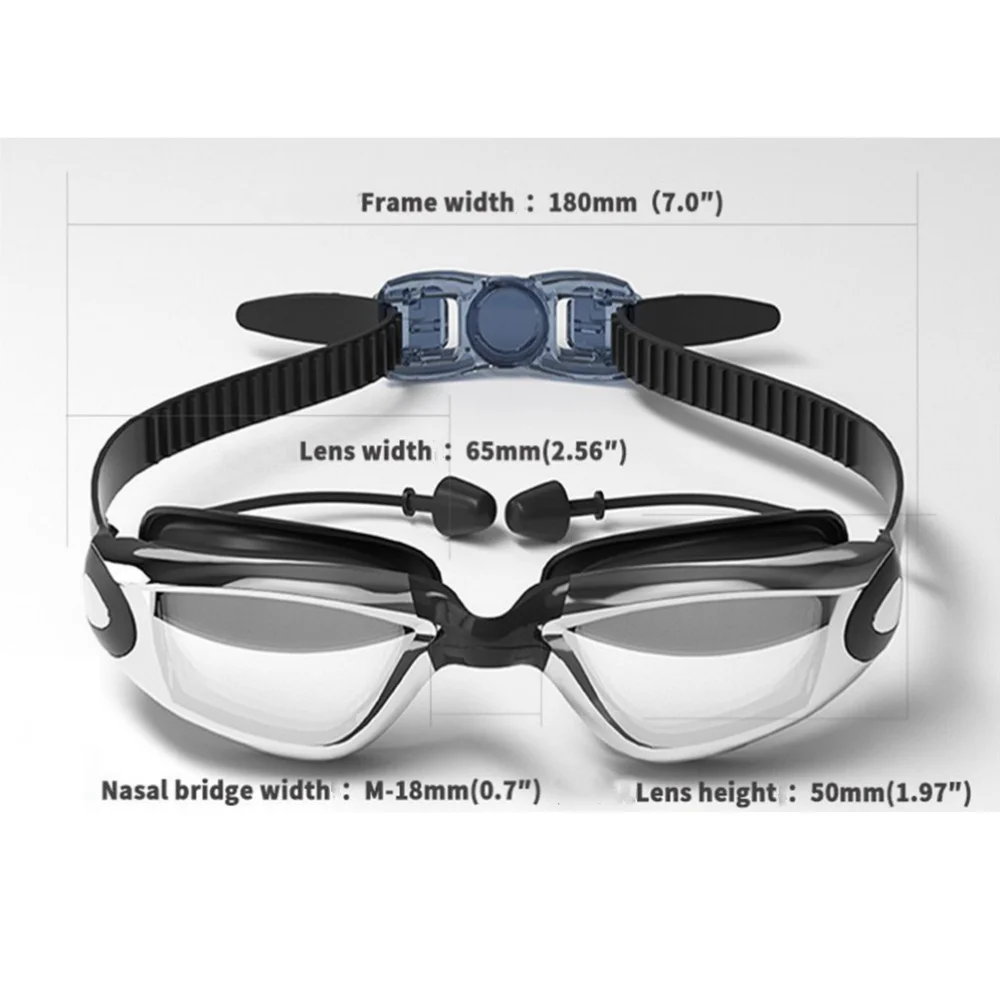 Anti fog swimming goggles, UV protection, clear vision，Professional swimming goggles for men, women, and teenagers