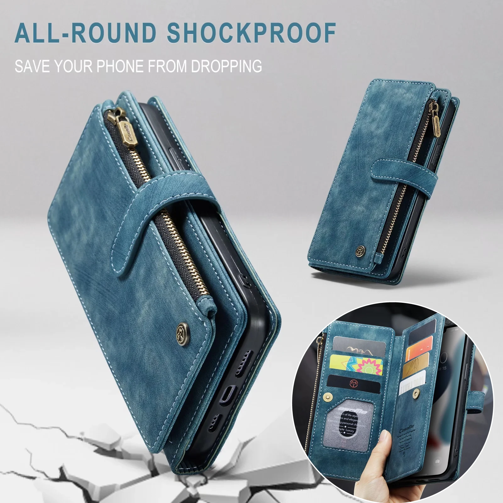 

Кожаный флип-чехол на молнии для iPhone 14, 13, 12 Pro Max, XS, X, XR, SE 2022, 8, 7, 6S Plus, мини-кошелек, слоты для карт, чехол для телефона, Coque