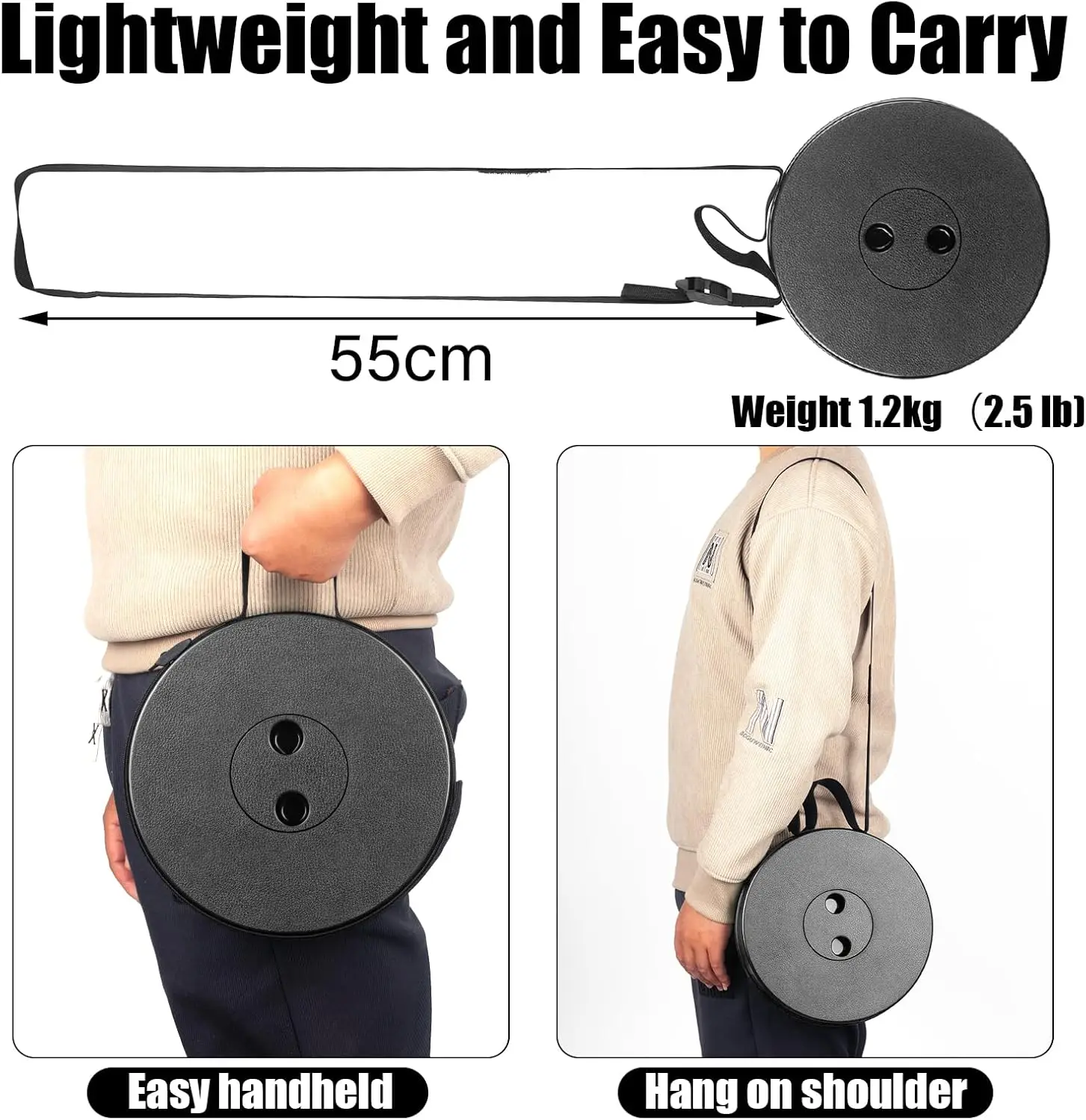 Adjustable Folding Stool 6.5-45cm Lightweight Portable for Outdoor Fishing BBQ Travel Supports 397lb/180kg