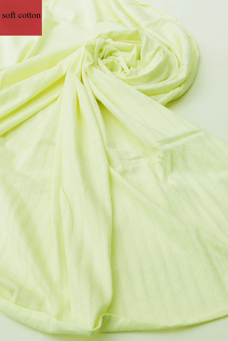 1Meter Full Cotton Jacquard Mesh Knitted Cloth for Boys and Girls in Summer Light and Breathable Cotton Fabric