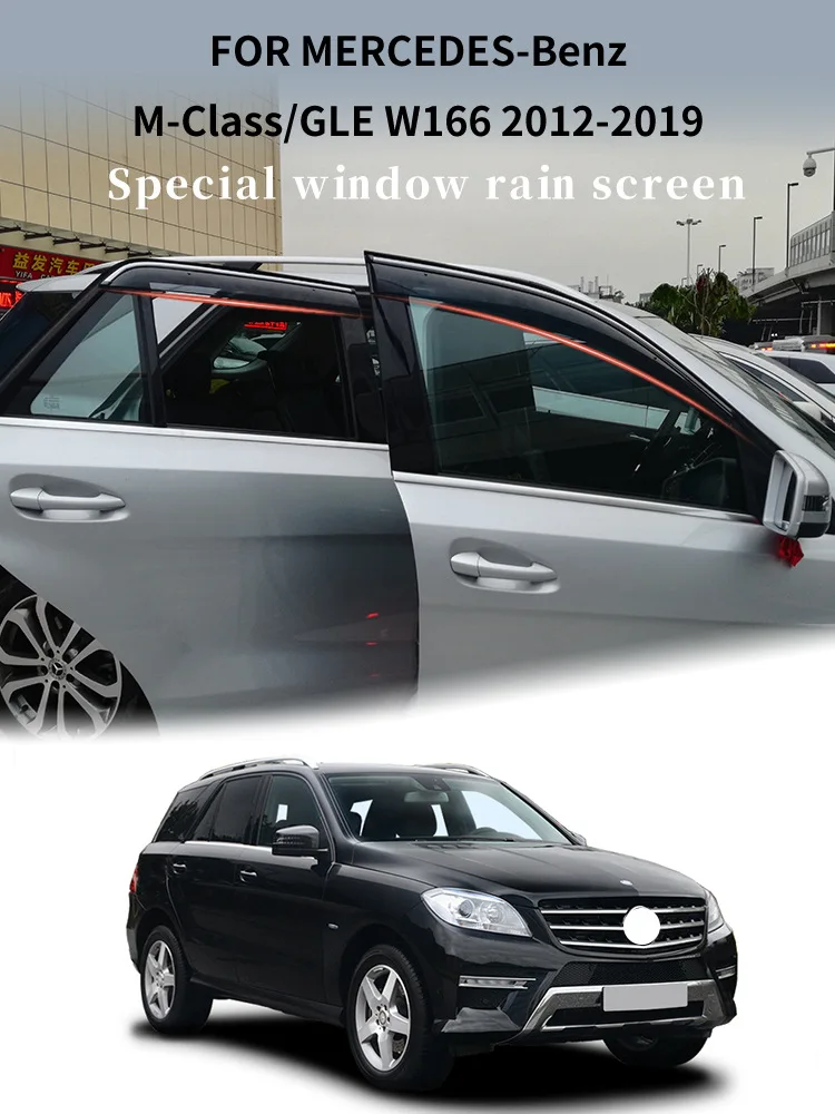 Window Visors Weathershields Wind Rain Guard Bright Strip Wind Deflectors Accessories For Benz M Class W164 W166 2006 -