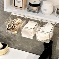 Drawer-type Storage Box Under Mirror Cabinet Cartoon Toilet Cotton Swab Hair Rope Organizer Storage Shelf Jewelry Case 2