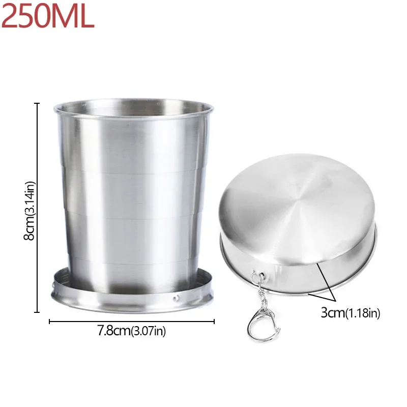 Helweet Bicchiere Pieghevole da Viaggio, Tazza da Viaggio Pieghevole, Tazza D'Acqua Pieghevole, Tazza Pieghevole Acciaio Inossidabile, Adatto per