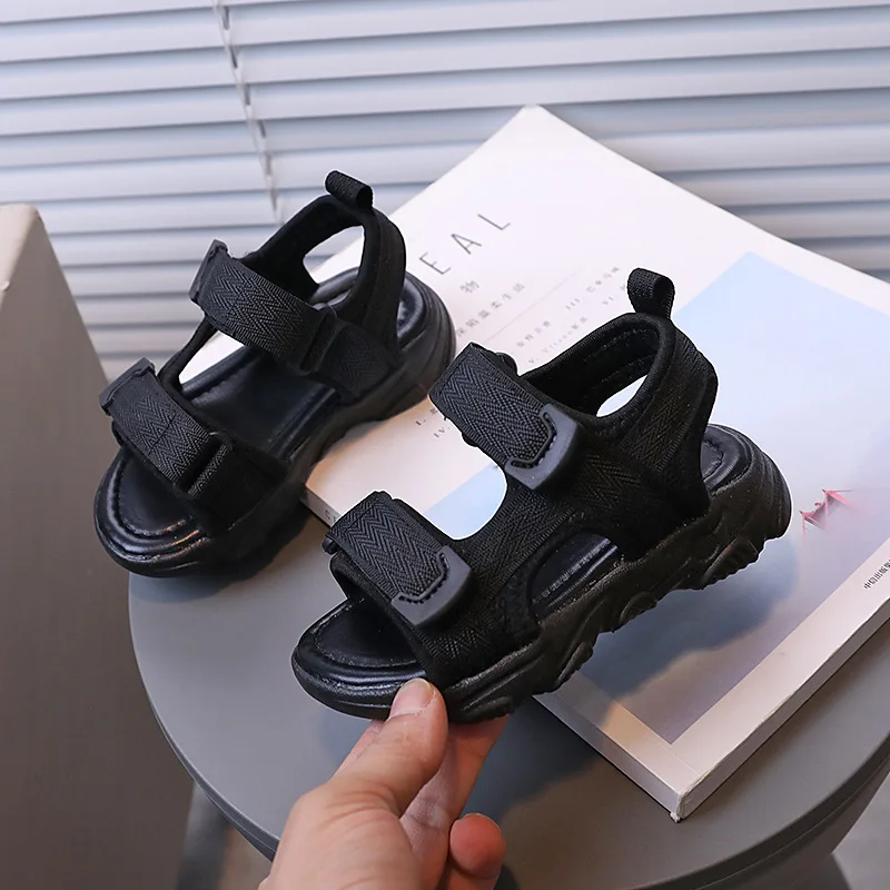Summer Beach Sandals for Boys Korean Style Fashion Children Footwear Canvas Anti-slippery Soft-soled Kids Shoes Girl H04173