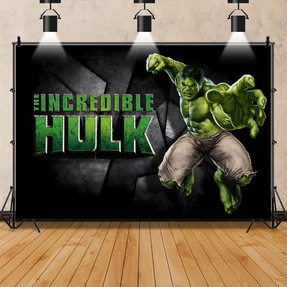 Green Guy Hulk Photography Backdrop Superhero Kids Boy Birthday Party Decoration Banner Baby Shower Photo Background Prop