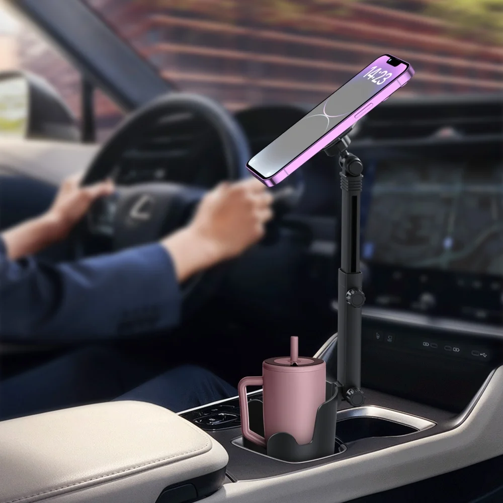 Car Cup Stand Magnetic Phone Holder Universal 2 in 1 Multifunction Extendable 36