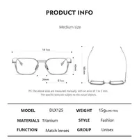 Роскошная оправа для очков из чистого титана, мужская модная брендовая дизайнерская оправа для очков, женская квадратная сверхлегкая оправа в стиле ретро Z602 — изображение 5