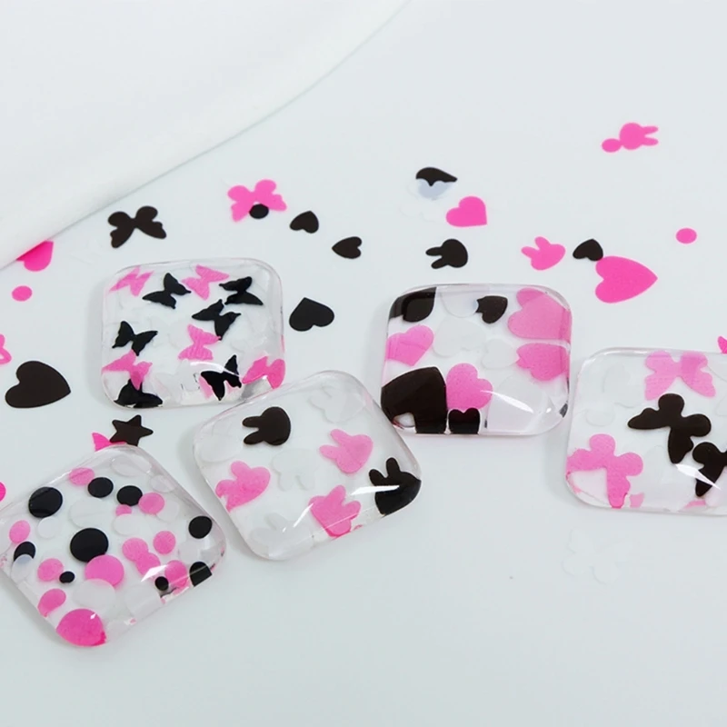 

Блестки для ногтей, сердце, кролик, звезда, круглые Блестки для ногтевого дизайна, искусственная смола, форма, наполнитель для творчества, аксессуары для ногтей