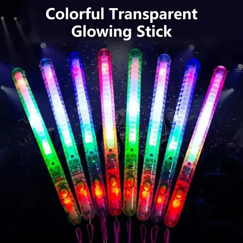 Glow Fiber Wands Sticks LED Flashing Stick Light up Stick Colorful Fiber Optic Wands For Wedding Glow Party Favors 12/24/48Pcs