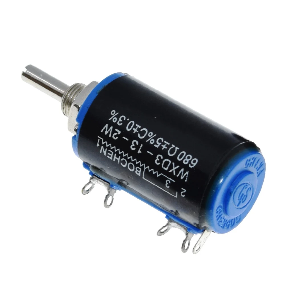 TZT WXD3-13-2W 100 200 220 470 680 R Ohm 1K 2.2K 3.3K 4.7K 5.6K 6.8K 10K 22K 33K 47K 100K Ohm Wirewound Potentiometer multiturn potentiometer linear potentiometer rotary potentiometer potentiometer kit trimmer potentiometer adjustable resistor potentiometer knobs electronic components