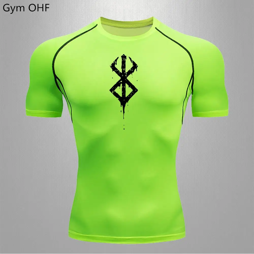 Berserk Anime Quick Dry Men's Compression T-Shirt - Summer Short Sleeve Sports Top