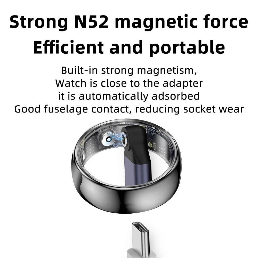 Magnetic Type-C Smart Ring Charging Adapter with Round Connector