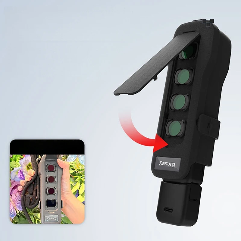 1Pcs DIY Accessories Protective Case For DJI Osmo Pocket 3 Gimbal Flip Protective Cover With 4 CPL/ND Filters Storage Slots