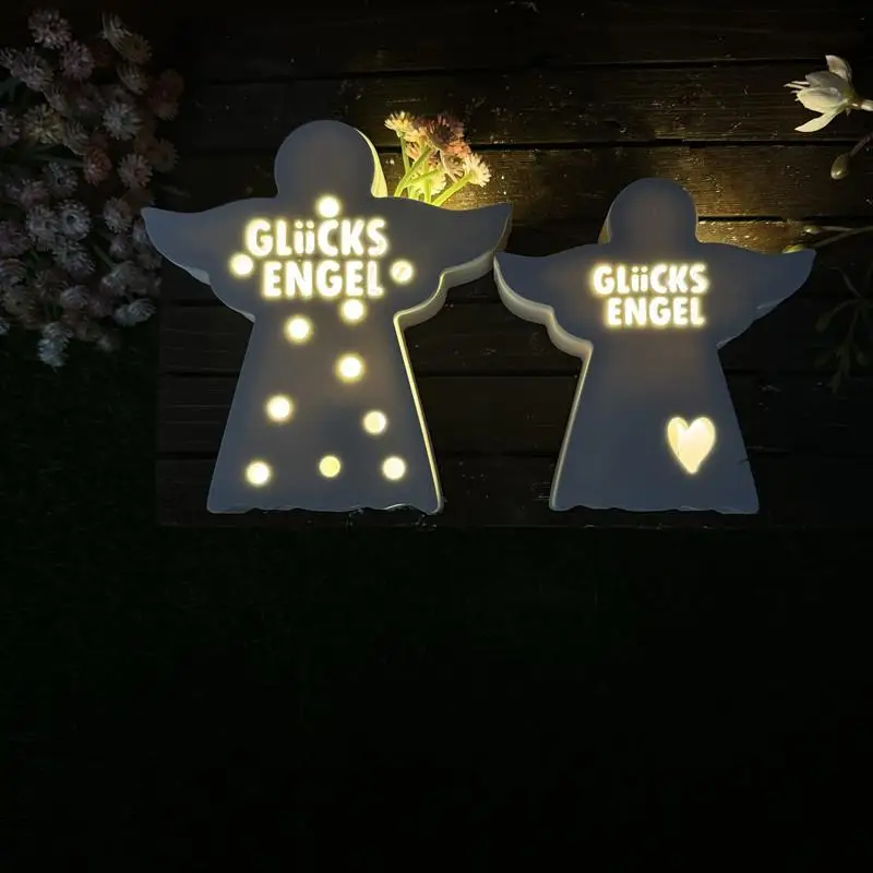 Angel Gypsum Silicone Mold DIY Handmade LED Night Light Concrete Candle Resin Casting Mold Home Craft Ornaments Festival Gift
