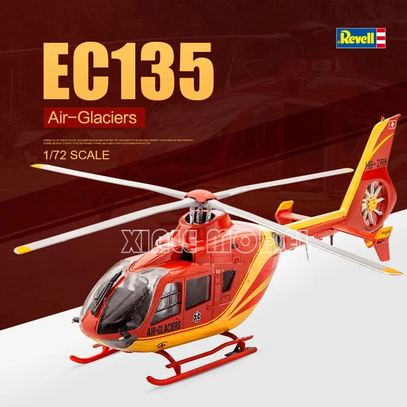 Revell Maquette EC 135 Air Glaciers – Hélicoptère De Sauvetage – Échelle 1:32 – 75 Pièces – Niveau 4 – Dès 14 Ans