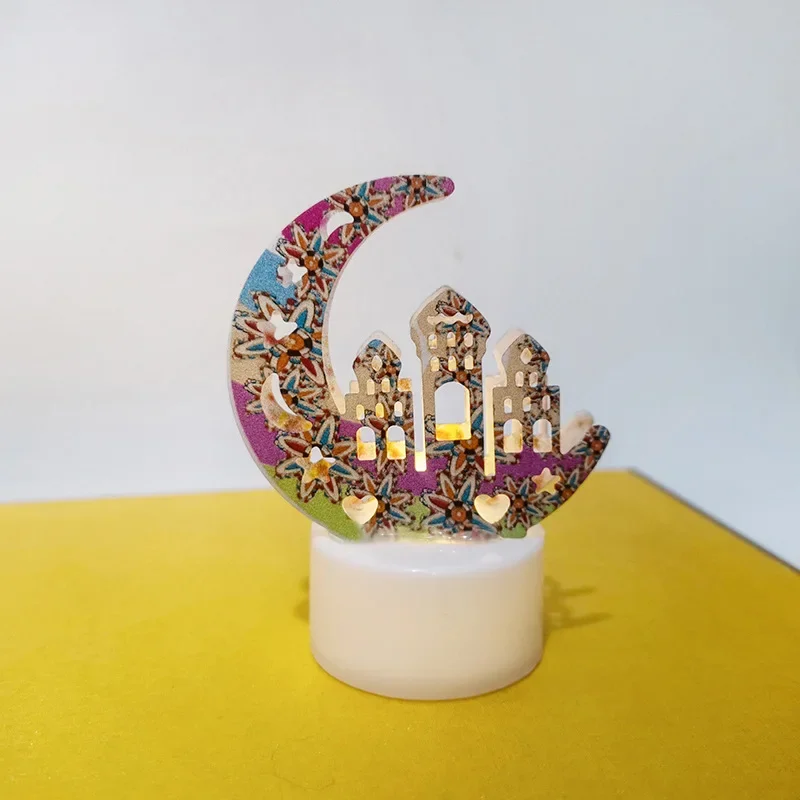 1PCS Eid Mubarak Candle Light Ramadan Decoration for Home Ornaments Eid Al-Fitr Kareem Festival Islamic Muslim Party Decor