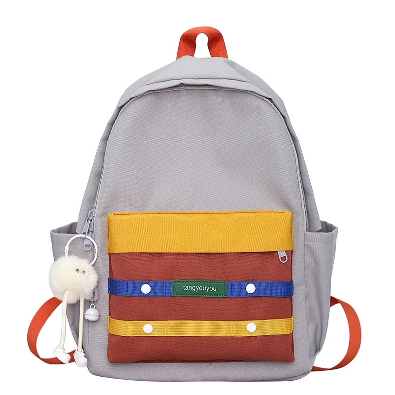 thumbnail image 1 of Mochila de nailon con bloqueo de color para mujer, de gran venta, 2024, moderna, de gran capacidad, para el tiempo libre, para hombre y la escuela, 1 of 5