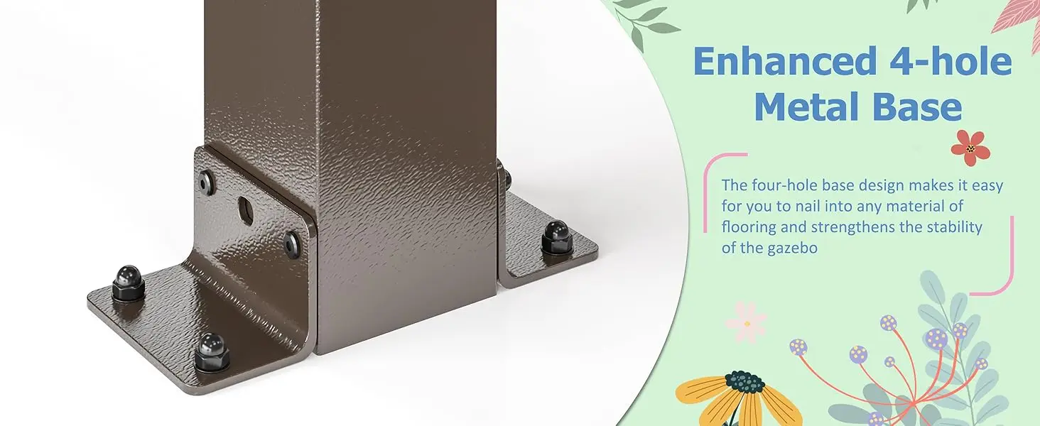 Description Picture 5 of item10x14FT Outdoor Gazebo, Aluminum Frame, Wall-Mounted Pergola, Patio Deck Awnings, Backyard Shelter on Clearance