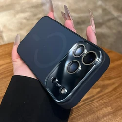 Premium Magnetic Phone Case with Big Window Charging Protector Cover - iPhone 14 Pro (Titanium Black)