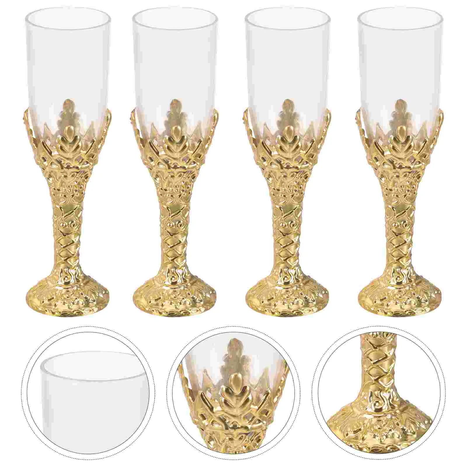 

12 Pcs Bible Church Supplies Glass Decorations Party (Gold) 12pcs Goblet Decorate Retro Cup Delicate Plastic Decorative