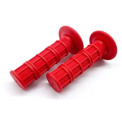 Durable 22mm Rubber Handlebar Grip Protector - Set of 2 (Red)