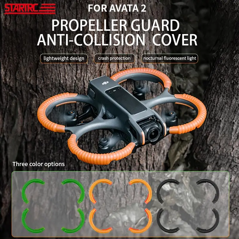STARTRC PHOTO Kit 3 En 1 Para DJI Avata 2 – Protector De Hélices, Tren De Aterrizaje Y Cola De Protección | Accesorios De Seguridad Lumínicos