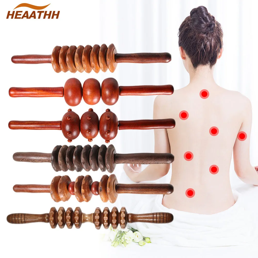 1Pcs Handheld Anti-Cellulite Massage Roller Stick Trigger Point Muscle Release Massager Wood Therapy Tool Muscle Pain Relief