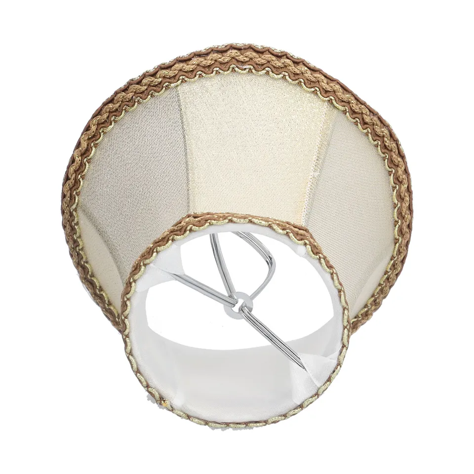6 stuks kroonluchter lampenkap, huishoudelijke moderne E14 clip op stoffen lampenkaps kleine lampenkap, crèmekleurige droplight wandlamp schaduw accessoire (#11