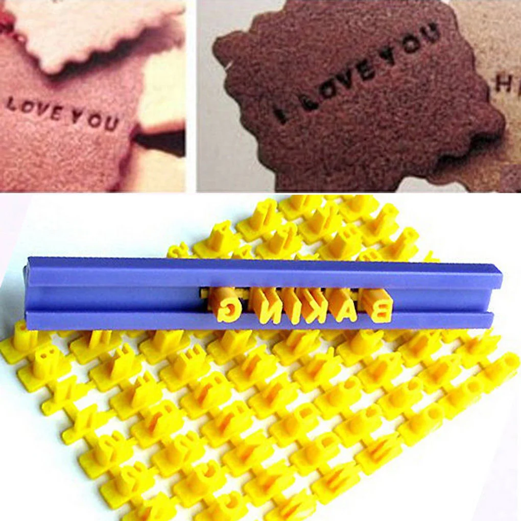 Biscuits Baking Printing Alphabet Mold Cookies Cutter Word Press Stamp Baking Mold Cake Curling Embossing Cookie DIY Tools