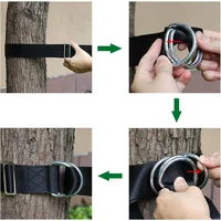 Outdoor Tree Swing Straps 200kg Heavy Duty Hook Ring Hanging Belt Connecting Belt for Hammock Punching Bag Swing Horizontal Bar 5